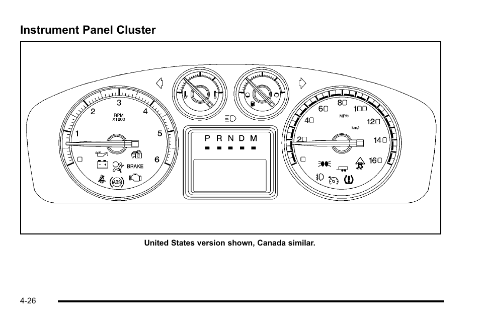 Instrument panel cluster, Instrument panel cluster -26 | Cadillac 2010 Escalade EXT User Manual | Page 206 / 580