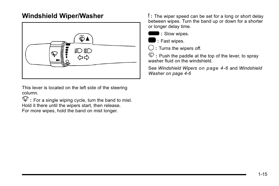 Windshield wiper/washer, Windshield wiper/washer -15 | Cadillac 2010 Escalade EXT User Manual | Page 21 / 580