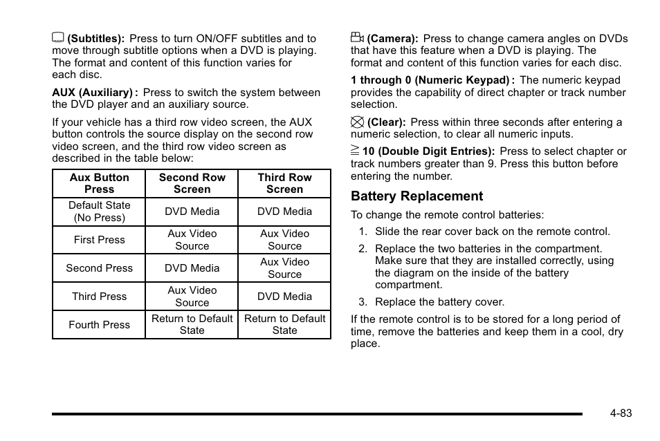 Battery replacement | Cadillac 2010 Escalade EXT User Manual | Page 263 / 580