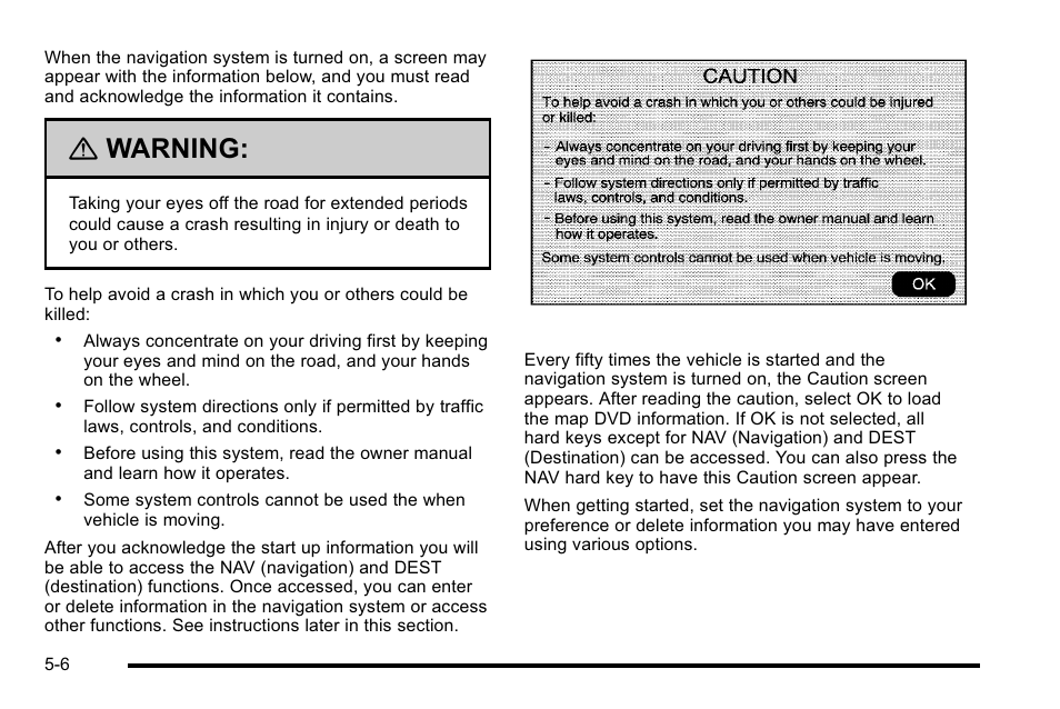 Warning | Cadillac 2010 Escalade EXT User Manual | Page 276 / 580