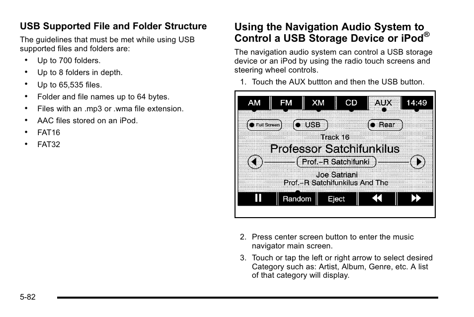 Usb supported file and folder structure | Cadillac 2010 Escalade EXT User Manual | Page 352 / 580