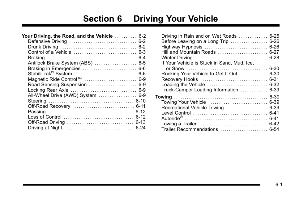 Driving your vehicle, Driving your vehicle -1 | Cadillac 2010 Escalade EXT User Manual | Page 361 / 580