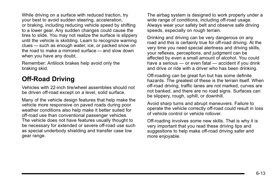 Off-road driving, Off-road driving -13, Towing a trailer | Cadillac 2010 Escalade EXT User Manual | Page 373 / 580