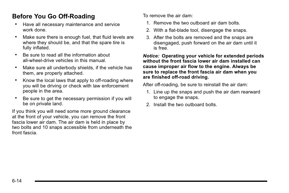 Before you go off-roading | Cadillac 2010 Escalade EXT User Manual | Page 374 / 580