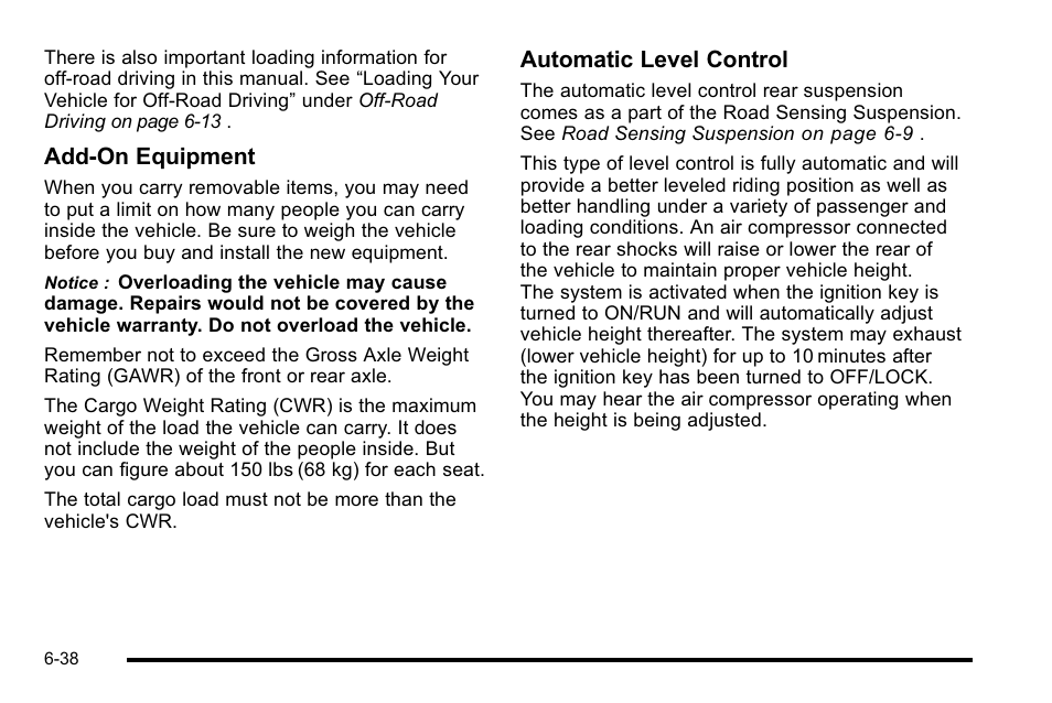 Add-on equipment, Automatic level control | Cadillac 2010 Escalade EXT User Manual | Page 398 / 580