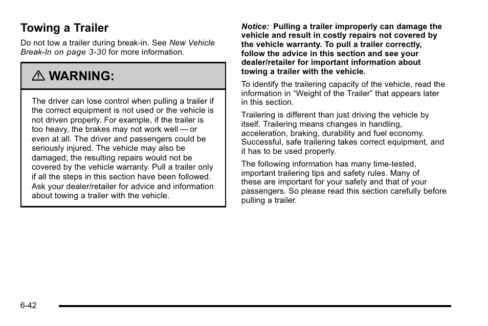 Towing a trailer, Warning | Cadillac 2010 Escalade EXT User Manual | Page 402 / 580