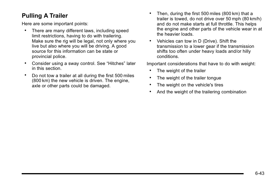Pulling a trailer | Cadillac 2010 Escalade EXT User Manual | Page 403 / 580