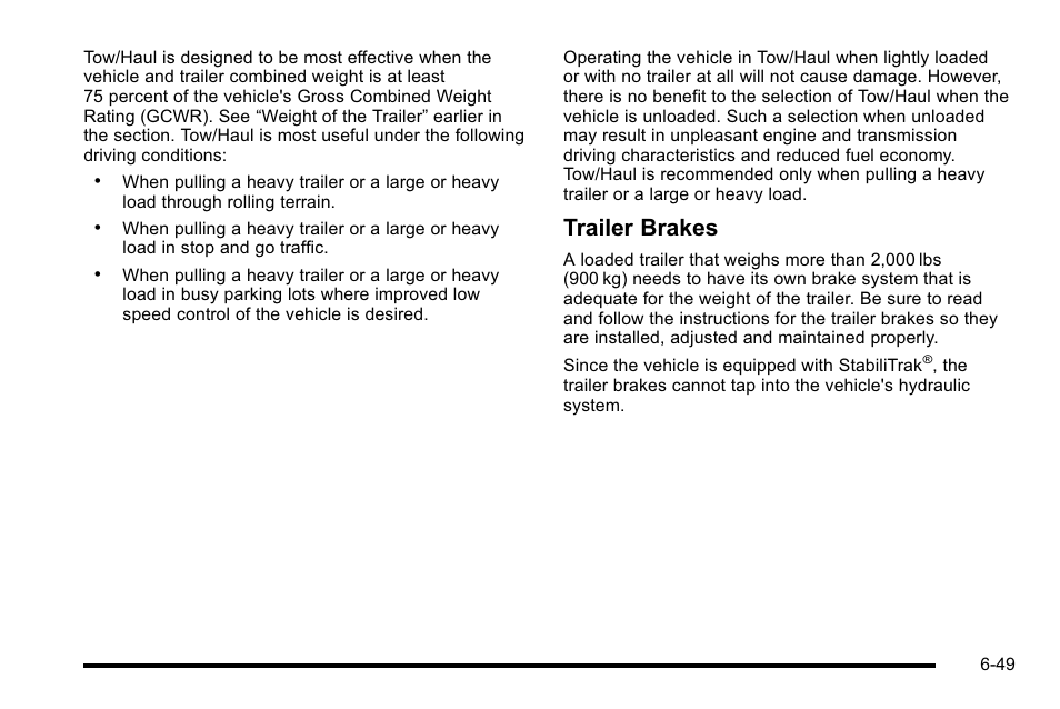 Trailer brakes | Cadillac 2010 Escalade EXT User Manual | Page 409 / 580