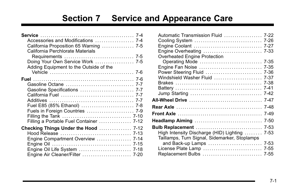 Service and appearance care, Service and appearance care -1 | Cadillac 2010 Escalade EXT User Manual | Page 415 / 580