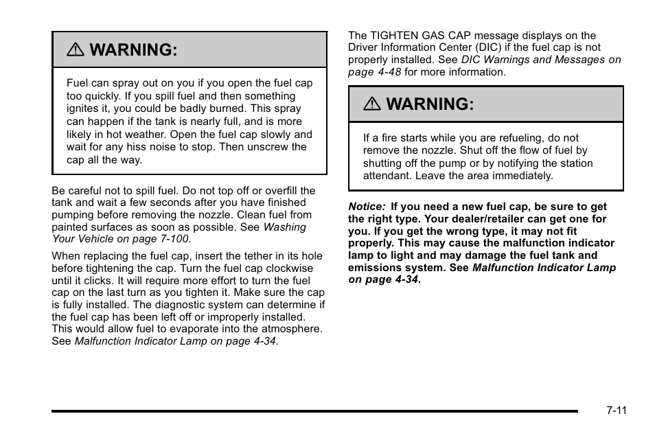 Warning | Cadillac 2010 Escalade EXT User Manual | Page 425 / 580