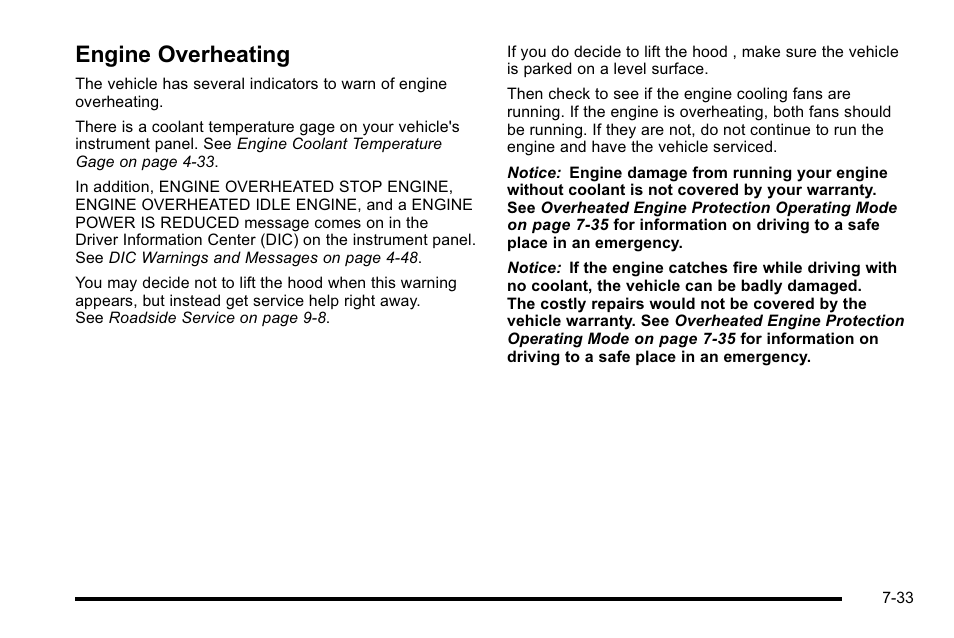 Engine overheating, Engine overheating -33 | Cadillac 2010 Escalade EXT User Manual | Page 447 / 580