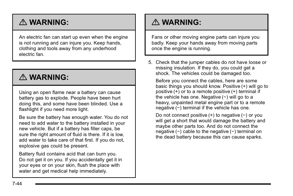 Warning | Cadillac 2010 Escalade EXT User Manual | Page 458 / 580