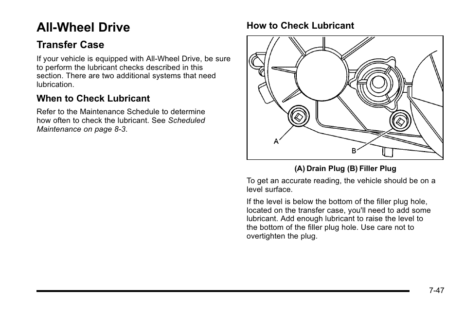 All-wheel drive, All-wheel drive -47, Maintenance | Transfer case | Cadillac 2010 Escalade EXT User Manual | Page 461 / 580