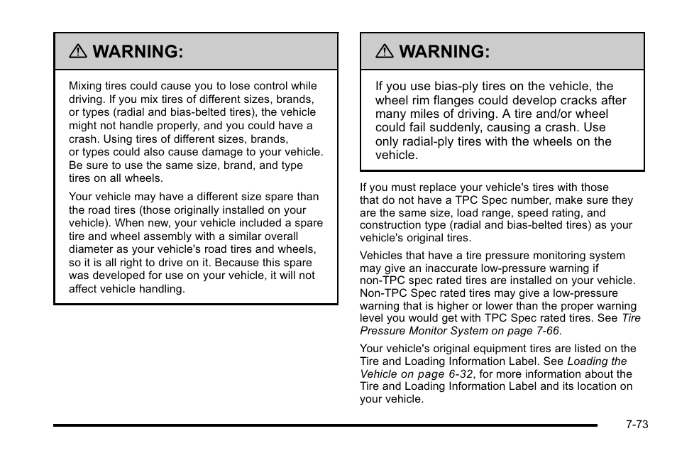 Warning | Cadillac 2010 Escalade EXT User Manual | Page 487 / 580