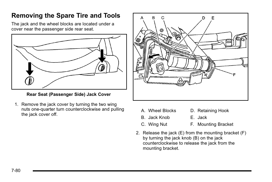 Removing the spare tire and tools, Removing the spare tire and tools -80 | Cadillac 2010 Escalade EXT User Manual | Page 494 / 580