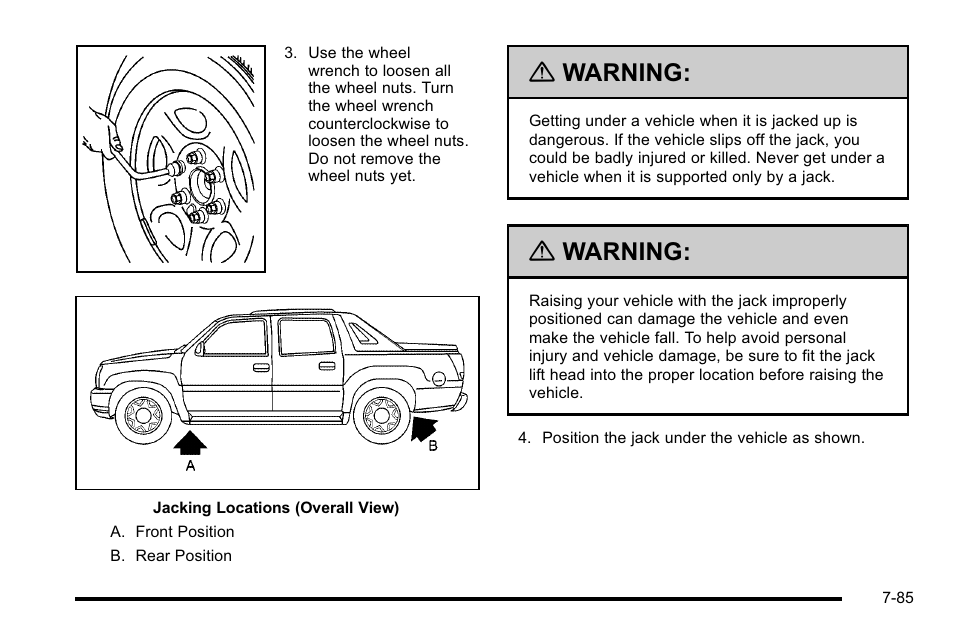 Warning | Cadillac 2010 Escalade EXT User Manual | Page 499 / 580