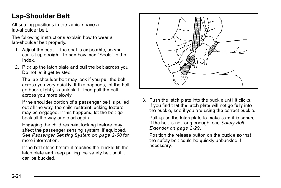 Lap-shoulder belt, Lap-shoulder belt -24, Servicing | Cadillac 2010 Escalade EXT User Manual | Page 58 / 580