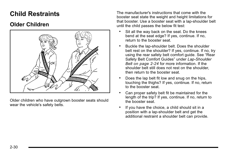 Child restraints, Older children, Child restraints -30 | Audio system(s), Older children -30 | Cadillac 2010 Escalade EXT User Manual | Page 64 / 580