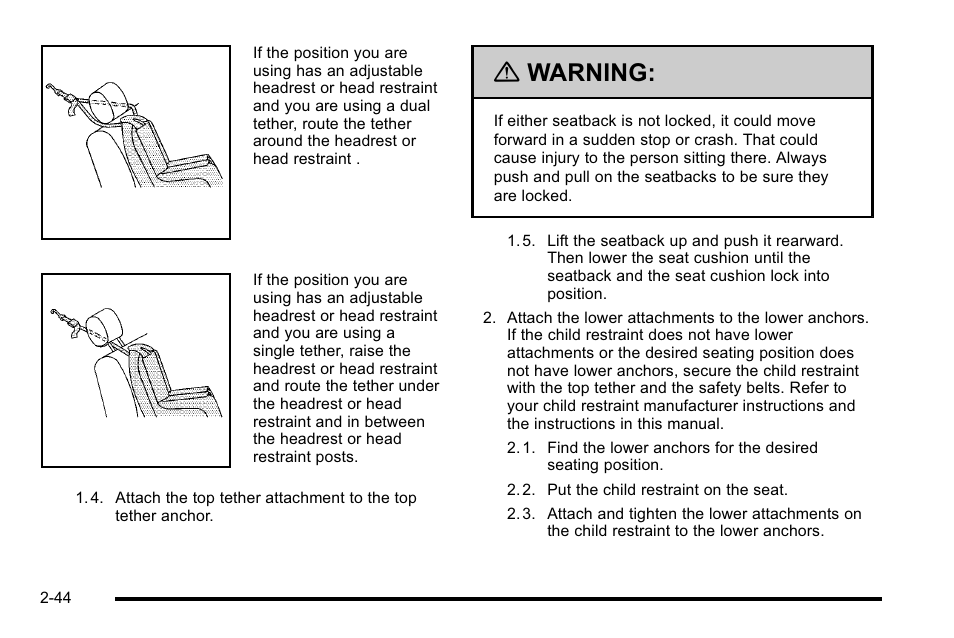 Warning | Cadillac 2010 Escalade EXT User Manual | Page 78 / 580