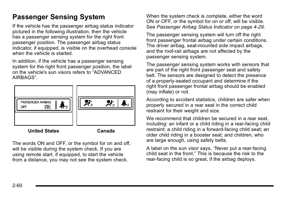 Passenger sensing system, Passenger sensing system -60 | Cadillac 2010 Escalade EXT User Manual | Page 94 / 580