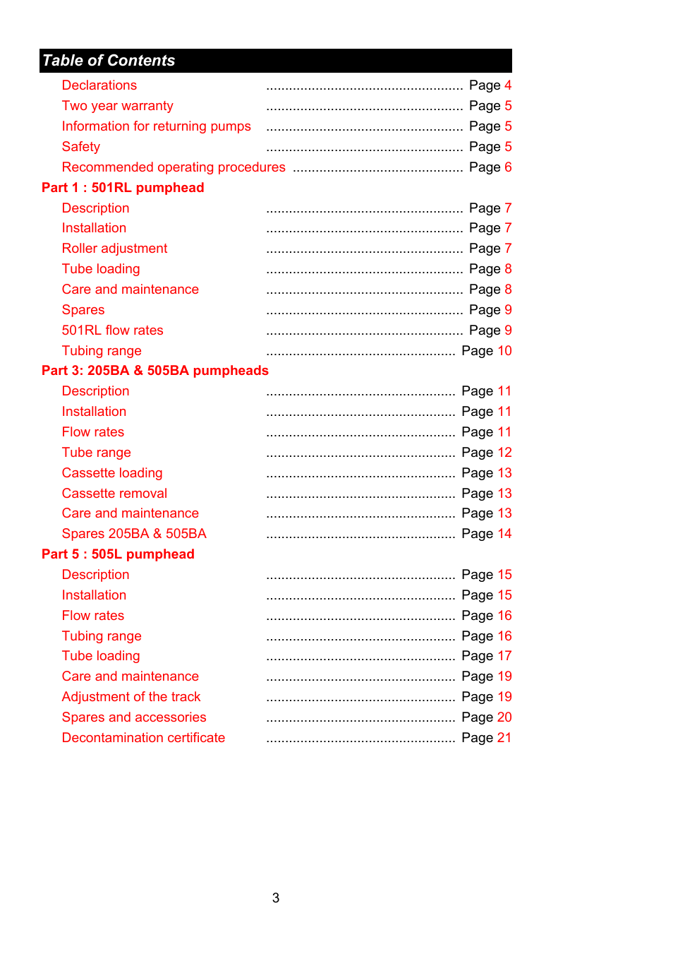 Watson-Marlow 501RL User Manual | Page 2 / 21