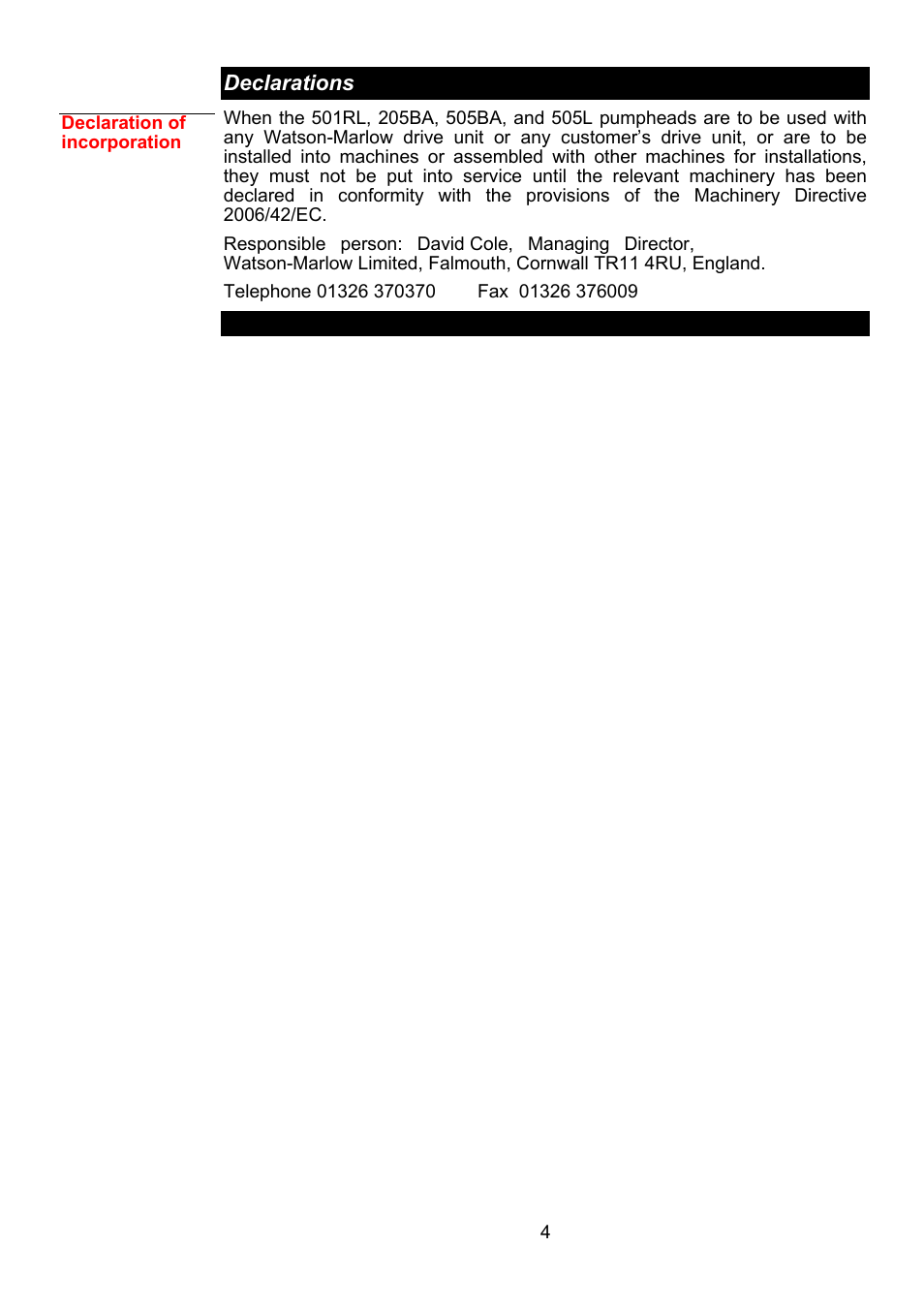 Watson-Marlow 501RL User Manual | Page 3 / 21