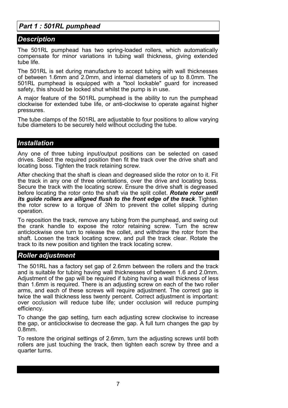 Watson-Marlow 501RL User Manual | Page 6 / 21