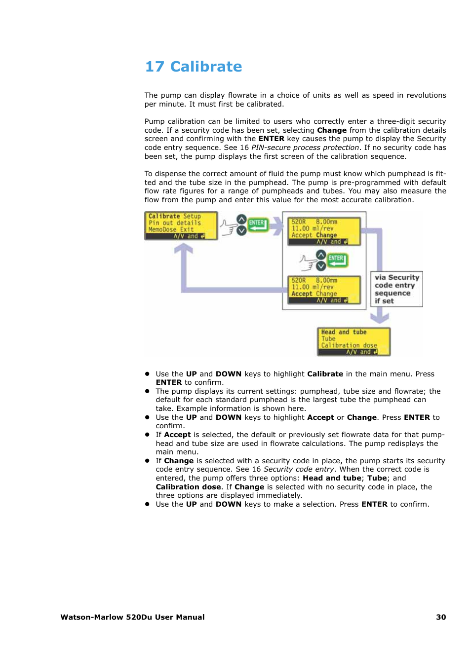 17 calibrate | Watson-Marlow 520Du User Manual | Page 30 / 107