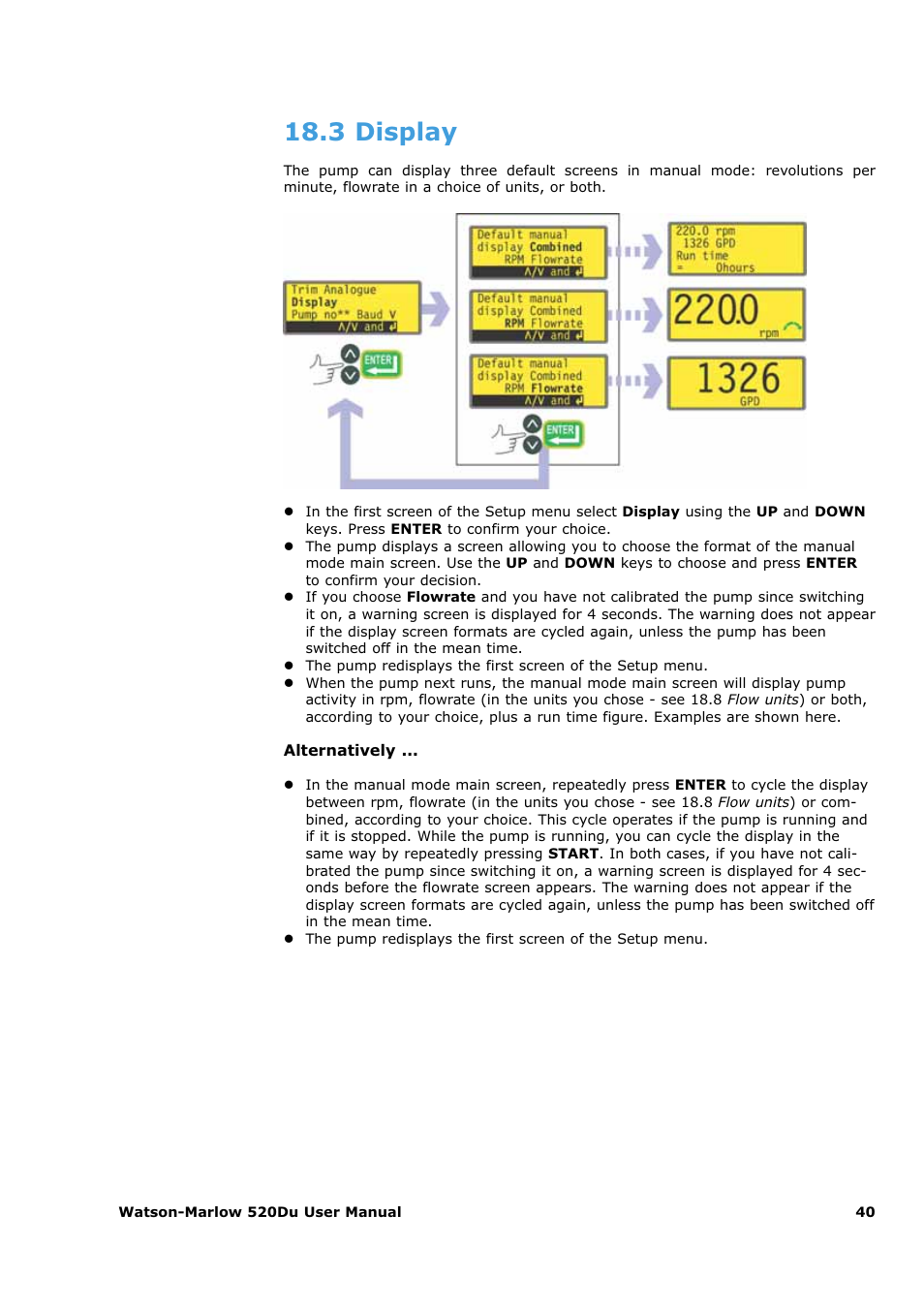 3 display | Watson-Marlow 520Du User Manual | Page 40 / 107
