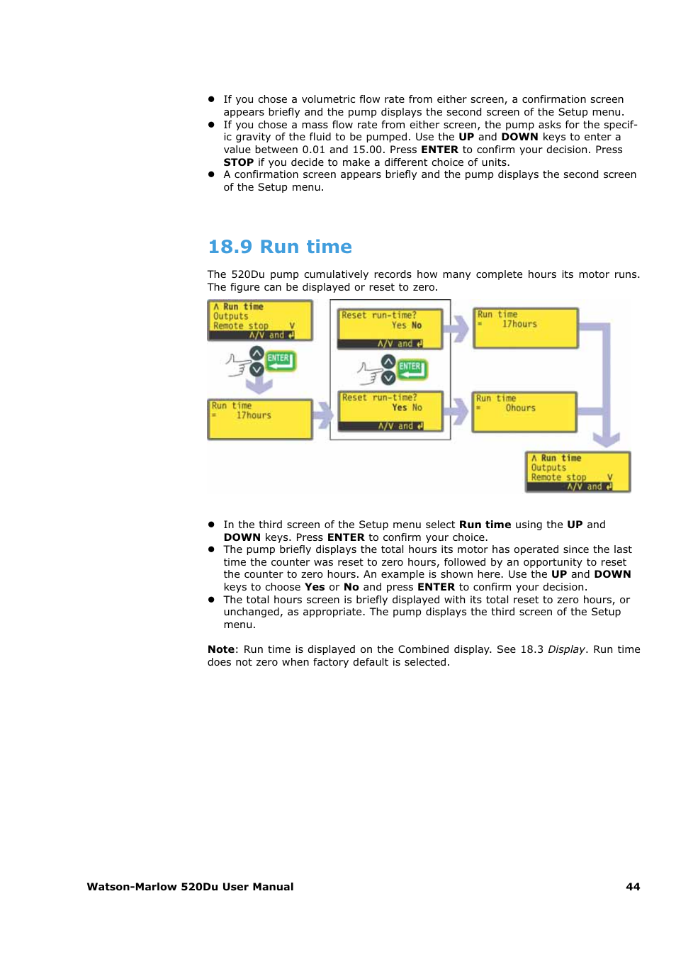 9 run time | Watson-Marlow 520Du User Manual | Page 44 / 107