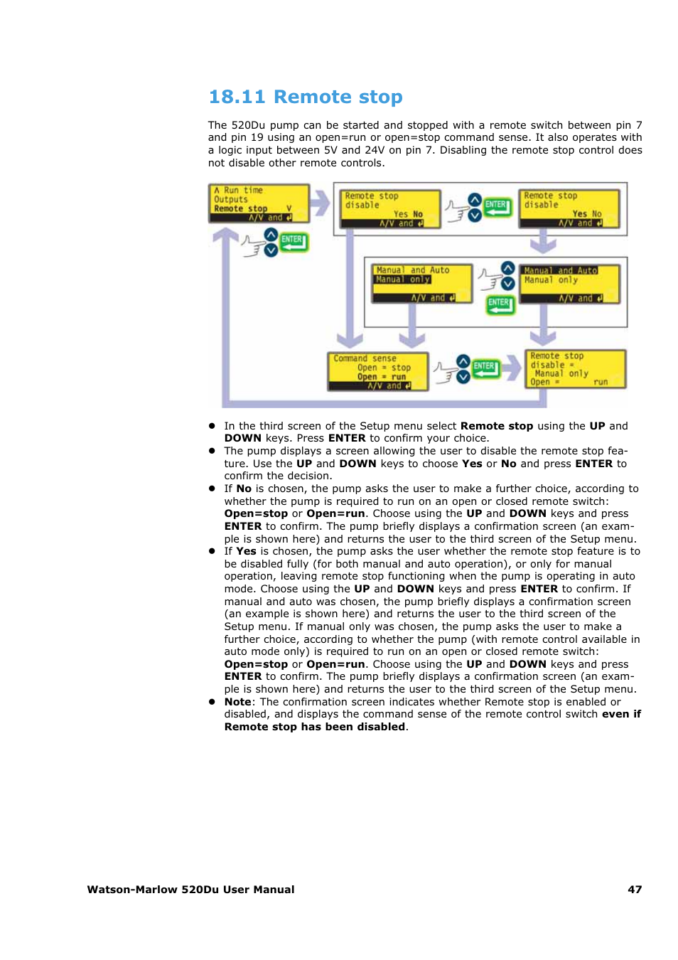 11 remote stop | Watson-Marlow 520Du User Manual | Page 47 / 107