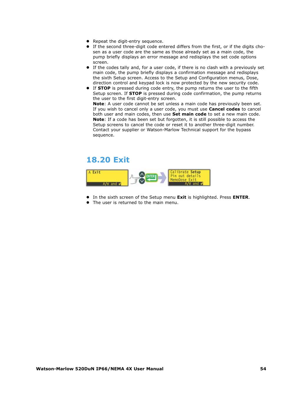 20 exit | Watson-Marlow 520Du User Manual | Page 54 / 107