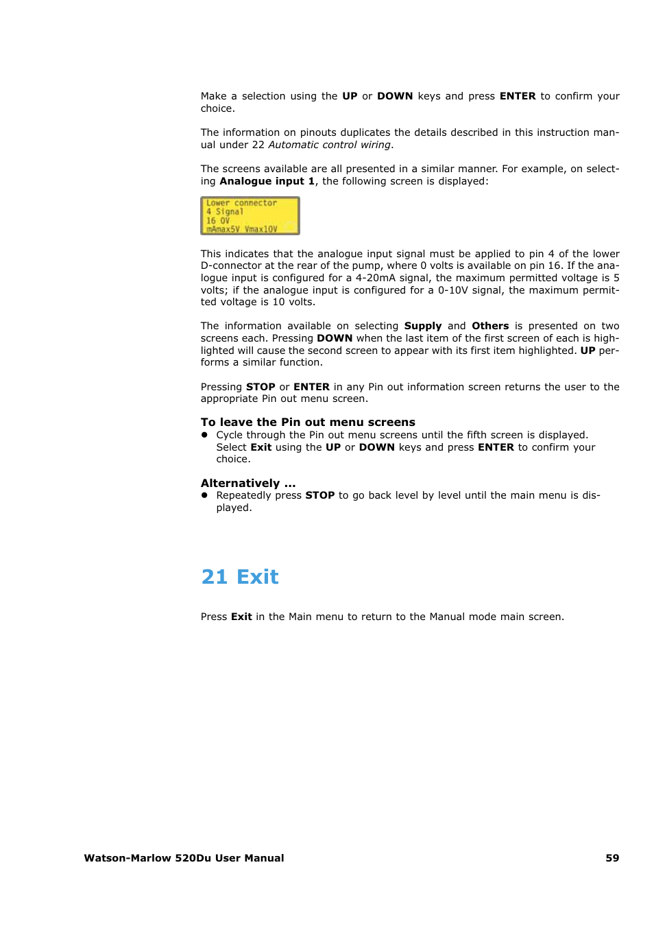 21 exit | Watson-Marlow 520Du User Manual | Page 59 / 107