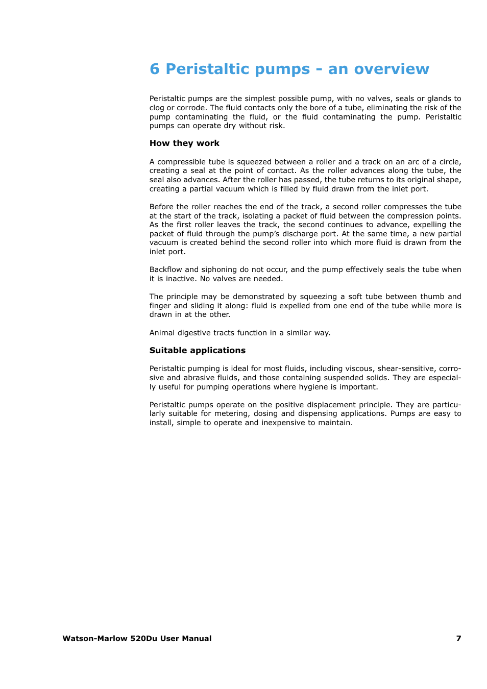 6 peristaltic pumps - an overview | Watson-Marlow 520Du User Manual | Page 7 / 107