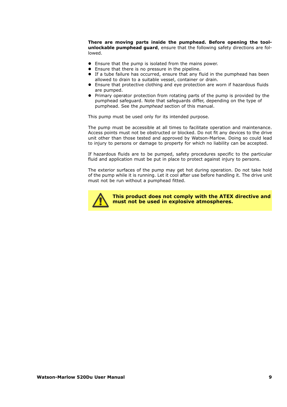 Watson-Marlow 520Du User Manual | Page 9 / 107