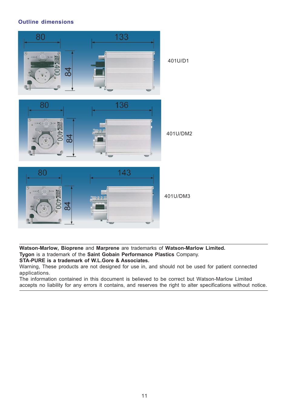 Watson-Marlow 401U User Manual | Page 11 / 12
