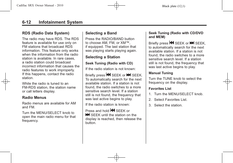 Cadillac SRX 2010 User Manual | Page 178 / 468