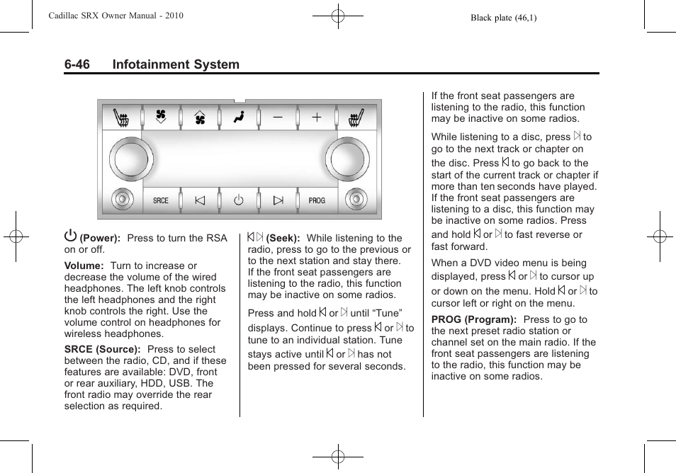 Cadillac SRX 2010 User Manual | Page 212 / 468