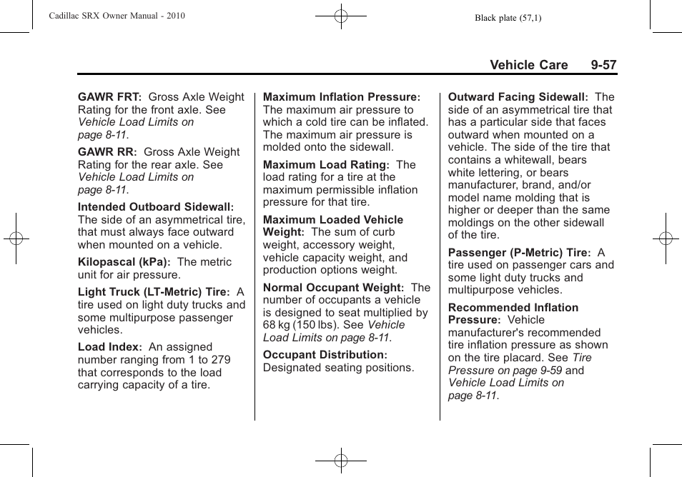 Cadillac SRX 2010 User Manual | Page 363 / 468