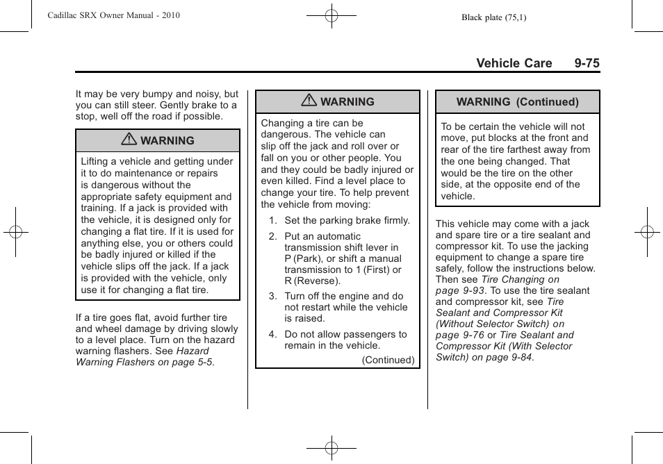 Cadillac SRX 2010 User Manual | Page 381 / 468