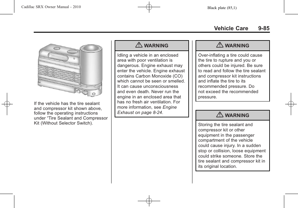 Cadillac SRX 2010 User Manual | Page 391 / 468