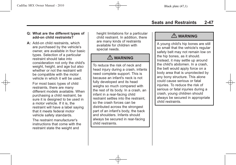 Cadillac SRX 2010 User Manual | Page 81 / 468