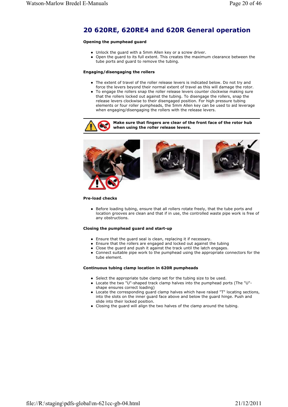 Watson-Marlow 621CC User Manual | Page 20 / 46