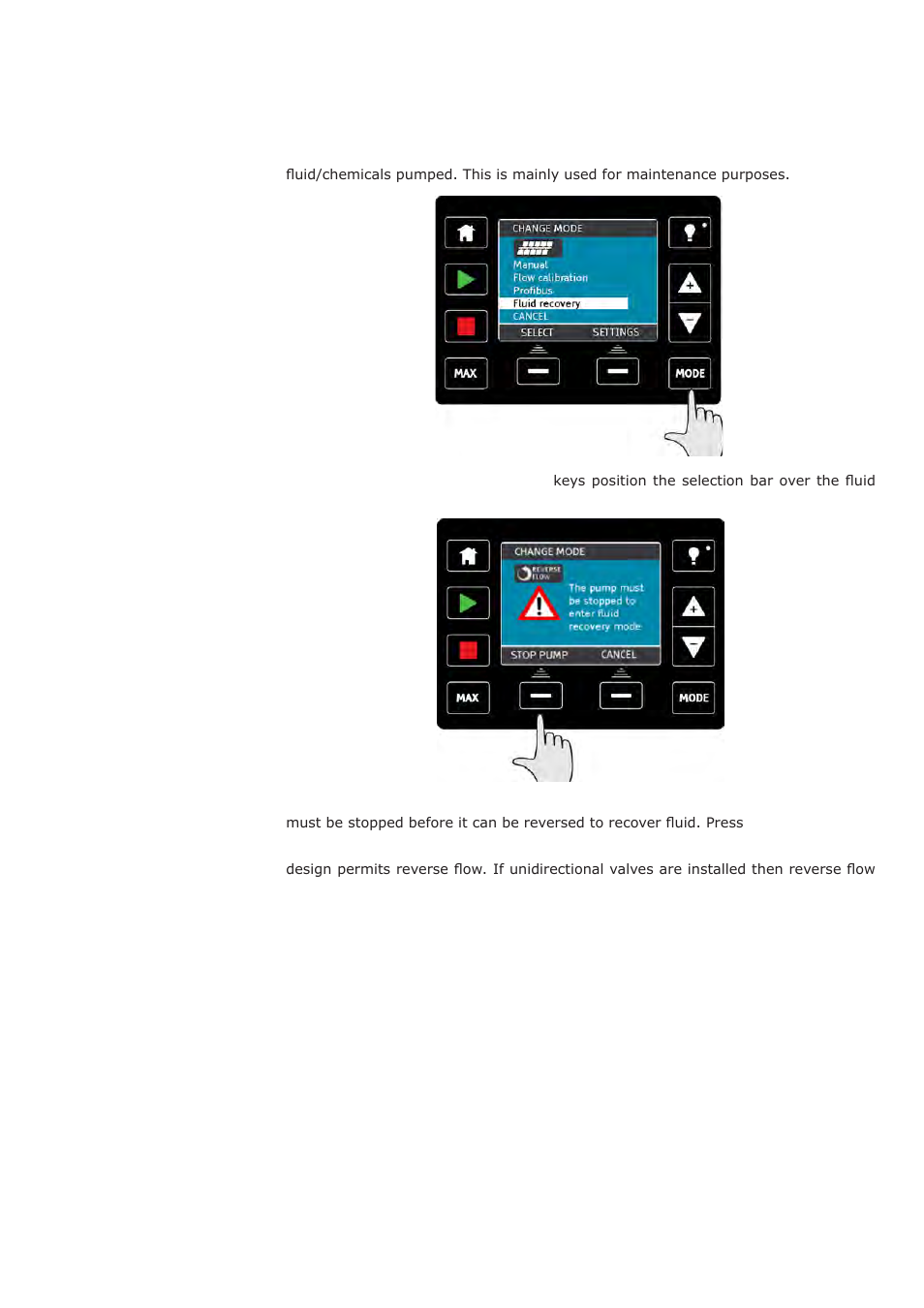 14 fluid recovery mode | Watson-Marlow Qdos30 User Manual | Page 39 / 66