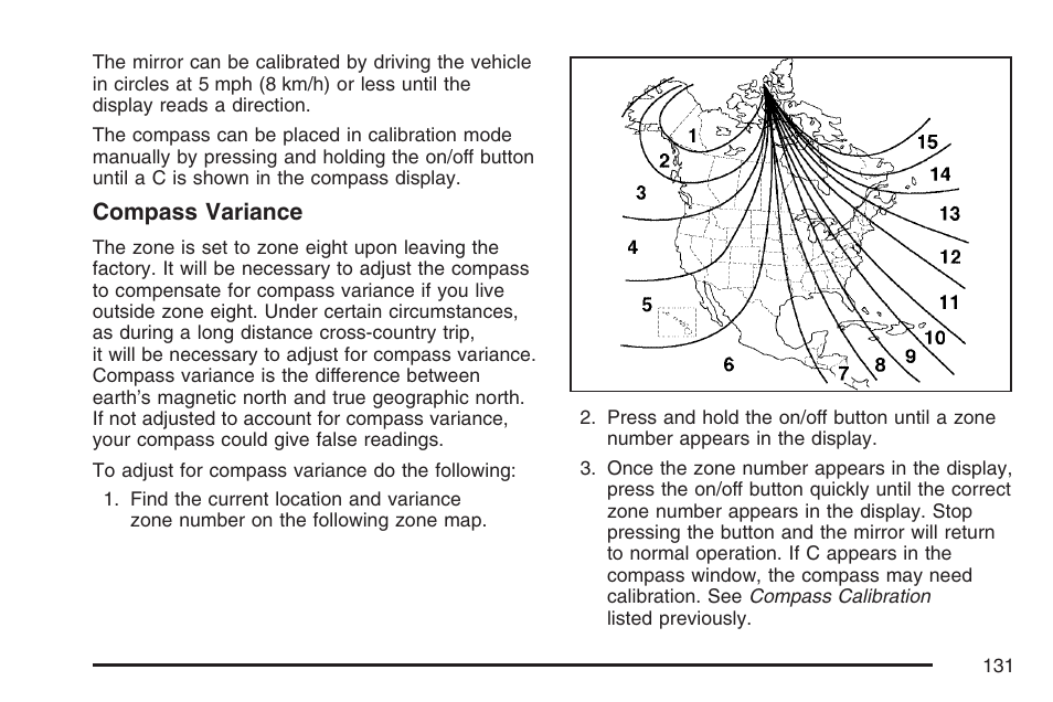 Compass variance | Cadillac 2007 DTS User Manual | Page 131 / 508