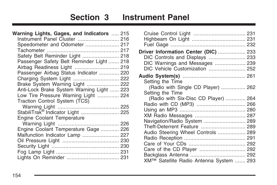 Cadillac 2007 DTS User Manual | Page 154 / 508