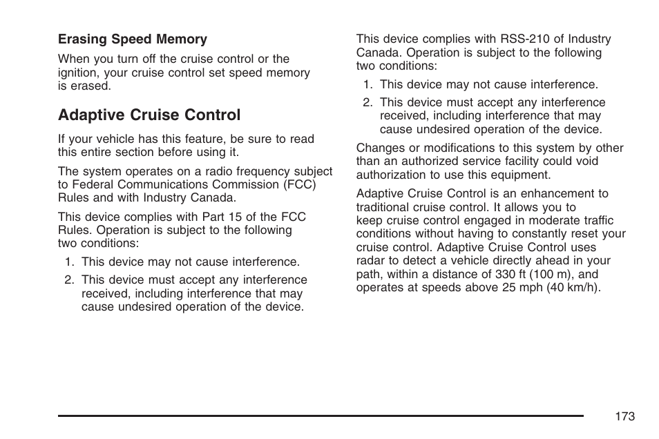 Adaptive cruise control | Cadillac 2007 DTS User Manual | Page 173 / 508