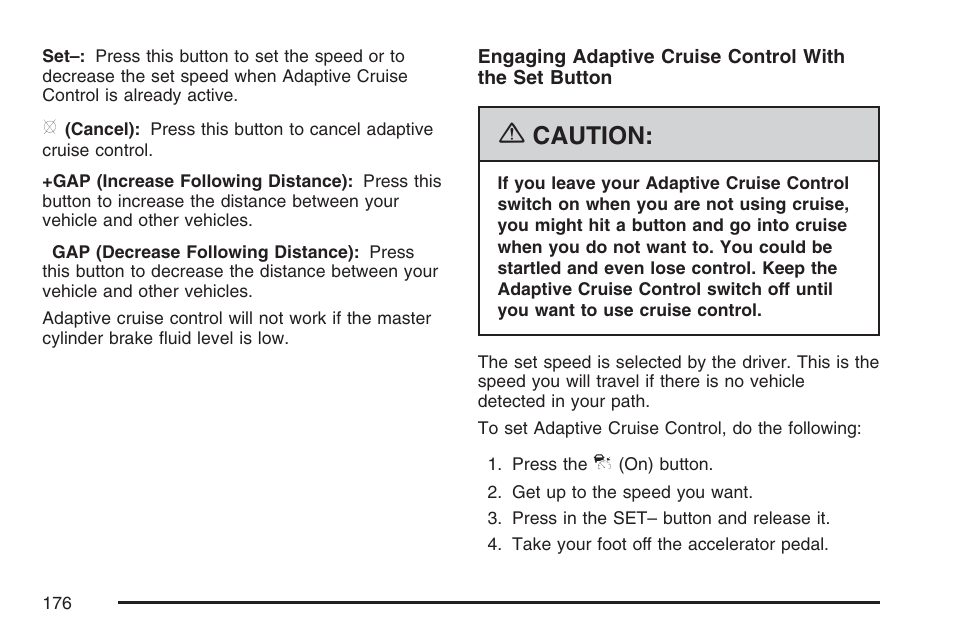 Caution | Cadillac 2007 DTS User Manual | Page 176 / 508