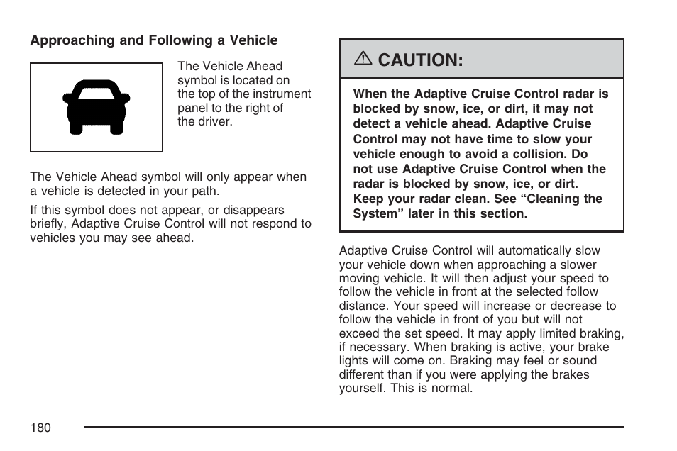 Caution | Cadillac 2007 DTS User Manual | Page 180 / 508