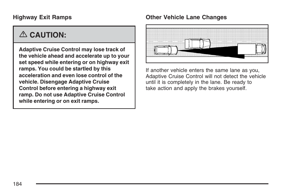 Caution | Cadillac 2007 DTS User Manual | Page 184 / 508